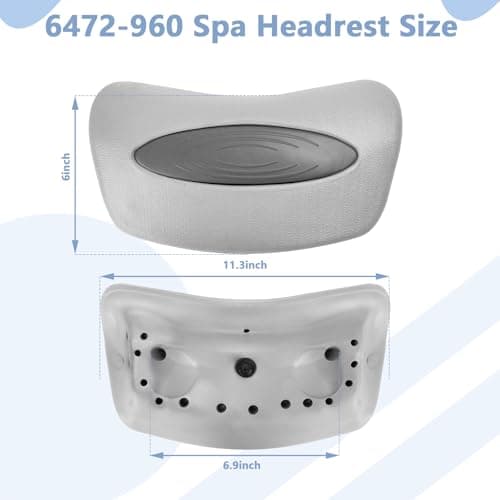 6472-960 Spa Headrest Replacement for Sundance 850 and 880 Series (2001-2008) Spa Pillow Hot Tub Head Rest Pads (4 Pack)