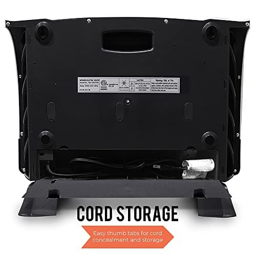 Heat Storm Phoenix HS-1500-PHX, Infrared Space Heater with Attachable Feet, Remote Control, Energy Efficient-750-1500 Watts, Gray Floor or Wall