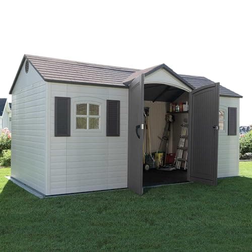 Lifetime 6446 Outdoor Storage Shed, 8 x 15 Foot, Desert Sand