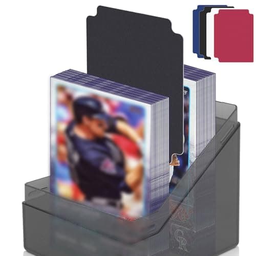 KKU Card Deck Boxes with 4 Pack Acylic Card Cases, Magnetic Closure Trading Card Deck Storage Box Fits 800+ Sleeved Cards Sport Cards