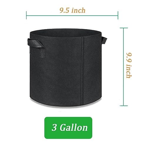 12-Pack 3 Gallon Grow Bags, Heavy Duty Aeration Fabric Pots with Sturdy Handles, Thickened Fabric Pots for Plants