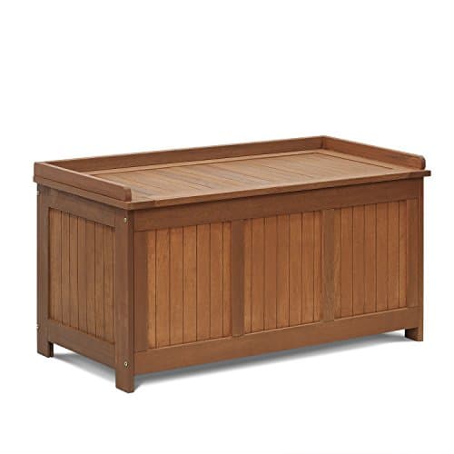 Furinno FG17685 Tioman Outdoor Patio Furniture Hardwood Deck Box in Teak Oil, Natural