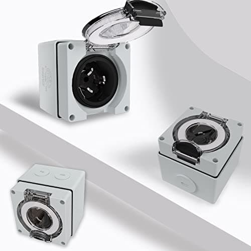STARELO 50 Amp Generator Power Inlet Box NEMA SS2-50P,125/250 Volt 12500W, Outdoor dustproof and Weatherproof for generators, Welding Machines, etc.ETL Listed.(NEMA SS2-50P Box)