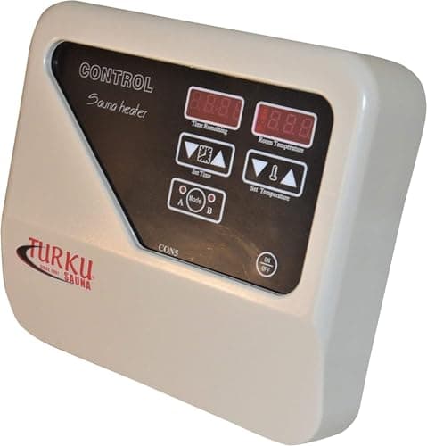 TURKU Residential 9KW 240V 450 CU. FT Stainless-Steel Wet & Dry Sauna Heater Stove with External Digital Control (EXTERNAL CON5 DIGITAL CONTROLLER, STAINLESS STEEL 9KW SAUNA STOVE)
