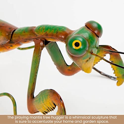 Bits and Pieces - Praying Mantis Tree Hanger - Whimsical Yard Decoration - Realistic Tree Sculpture - Weather-Resistant Garden Peeker Hugger for Outdoor and Landscape Décor - 12" x 5" x 3½"