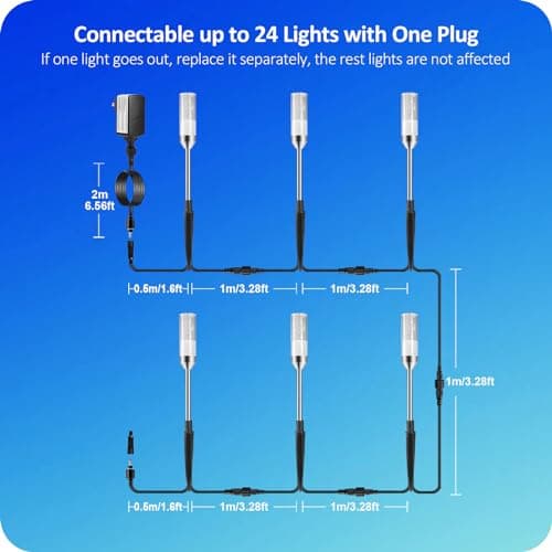 Pathway Lights Outdoor,12V Low Voltage Landscape Lighting, 6 Pack 570 Lumen Bright LED Path Lights, IP65 Waterproof Extendable Garden Lights for Yard Walkway Patio Lawn, 6000K