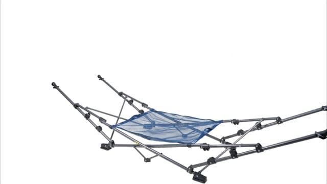 Zenithen Limited Outdoor Indoor Portable Foldable Metal Framed Lounge Hammock Furniture for Camping, Backyard, and Patio, Full Sized Hammock with Storage, Blue