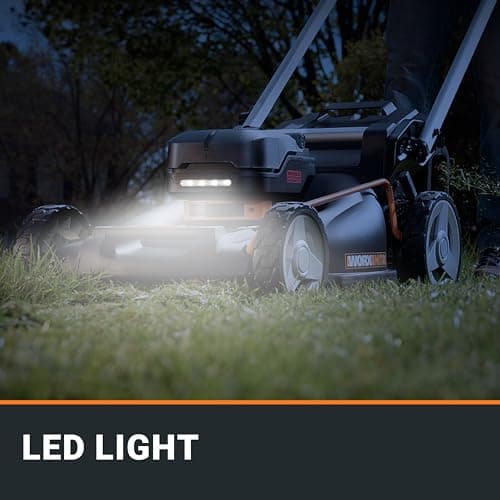 WORX Nitro 40V 21" Cordless Lawn Mower with Aerodeck & Intellicut, Electric Mower with Variable Speed, Self-propelled Lawn Mower WG760 – (2) PowerShare 5.0Ah Batteries & Charger Included