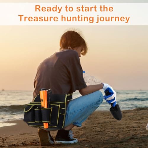 Metal Detector Kit Accessories Include Metal Detector Pinpointer, Sand Sifter Scoop, Shovel Glove, Finds Bag, Semi Waterproof Detection Handheld Pin Pointer Wand Accessories for Adult Treasure Hunting