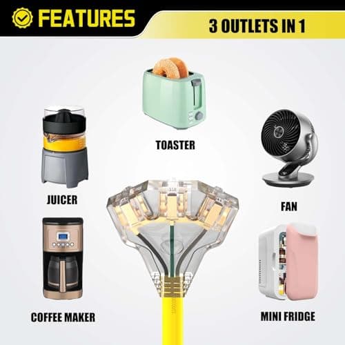 30 Amp Twist Lock to 110 Adapter Cord 3 Prong Generator Plug Adapter, NEMA L5-30P Male to 5-15R/ 5-20R 15 Amp Tri-outlets Female