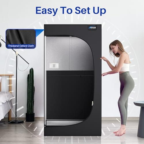 TOREAD Portable Far Infrared Sauna, Portable Infrared Full Size Sauna Tent, Sauna for Infrared Home Spa, Heated Body Therapy, Time & Temperature Remote Control (35"x35"x71")