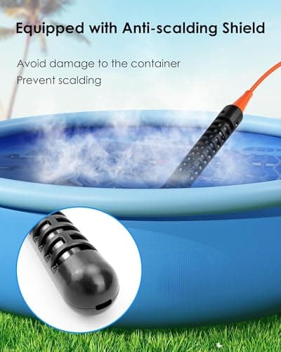 3000W 240V Titanium Water Heater Assembly for Bathtub Pool Water Tank, Submersible Hot Tub Heater, Portable Electric Heater, NEMA 6-15P Plug, Immersion Bathtub and Swimming Pool Water Heater