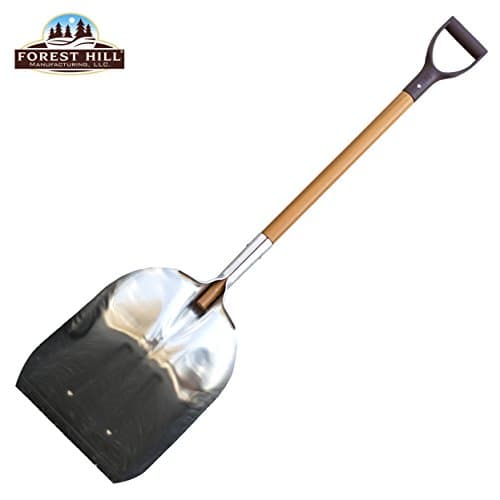 FOREST HILL Manufacturing Heavy Duty Super Tuff Aluminum Straight Edge Scoop Shovel (.125 Thick Aluminum, 52-Inch)