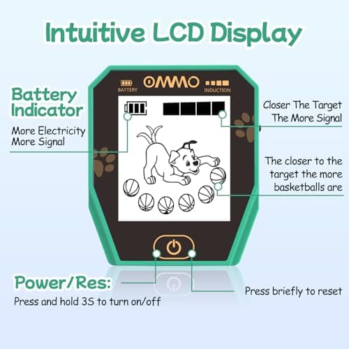 OMMO Metal Detector, Rechargeable Built-in Battery Kids Metal Detector with Funny LCD Display, Adjustable Metal Detectors for Kids with IP67 Waterproof 6.5” Search Coil for Exploring Outdoor