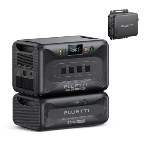 BLUETTI Solar Generator Apex 300 & B300K (2025 New) with Charger 1, 5529.6Wh LFP Battery Backup with 6 3840W AC Outlets (7680W Surge), On-the-Go Recharging, Portable Power Station for Camping, RV Life