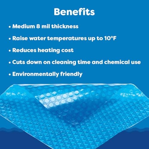 In The Swim 24' Standard Blue Round Solar Pool Cover 8 Mil for Solar Heating Above Ground Pools and Inground Pools