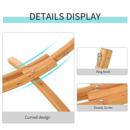 Outsunny 10.6' Wooden Hammock Stand Universal Garden Picnic Camp Accessories, 264lbs, Natural