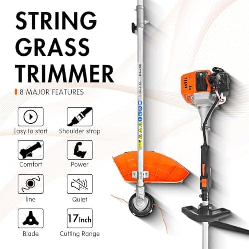 NEOTEC Gas-Weed-Wacker, 26CC Weed Eater Gas Powered, 2-Cycle Gas String Trimmers for Weeds and Grass Bolts Bar Nuts Stud