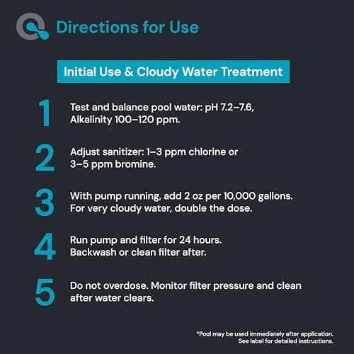 Pool Clarifier for Saltwater Pools - Pool Water Clarifier to Support Water Clarity in Inground and Above Ground Pools - Made in USA - AquaDoc - 32oz