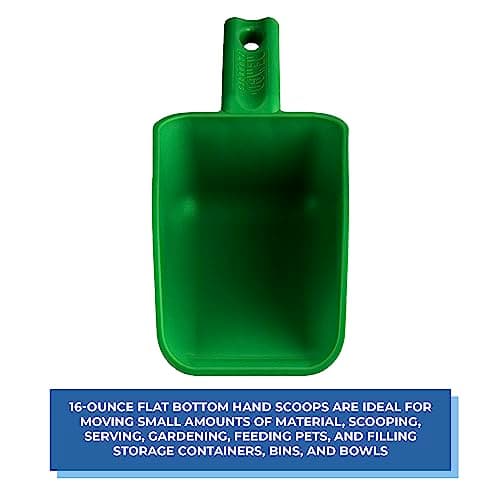 Vikan Remco 63002 Color-Coded Plastic Hand Scoop - BPA-Free Food-Safe Kitchen Utensils, Restaurant and Food Service Supplies, 16 oz, Green