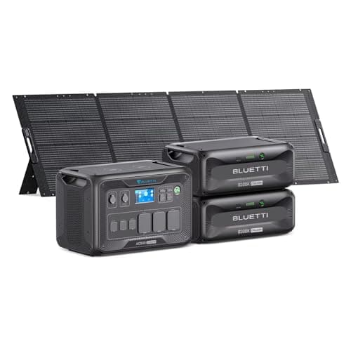 BLUETTI Solar Generator AC500 & 2 B300K Expansion Batteries with 350W Solar Panel Included (Ships Separately), 5529.6Wh Portable Power Station w/ 6 5000W AC Outlets, LFP Power for Home Use