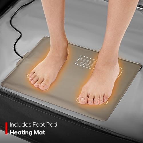 WILLOWYBE Portable Infrared Sauna for Home with 6 Heating Plates, Sauna Tent, Foot Heating Pad and LED Warm Light, Dry Infrared Sauna Box for Full Body, Personal Home Spa