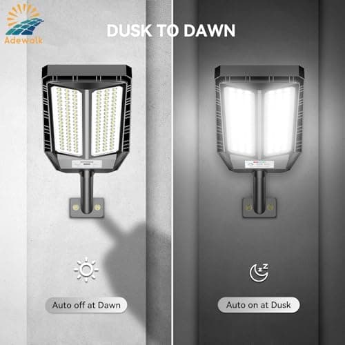 5000W Solar Lights Outdoor - 6500K LED Solar Street Lights Outdoor, Dusk to Dawn, IP66 Waterproof Solar Flood Lights with Motion Sensor and Remote Control for Yard, Patio, 2 Pack