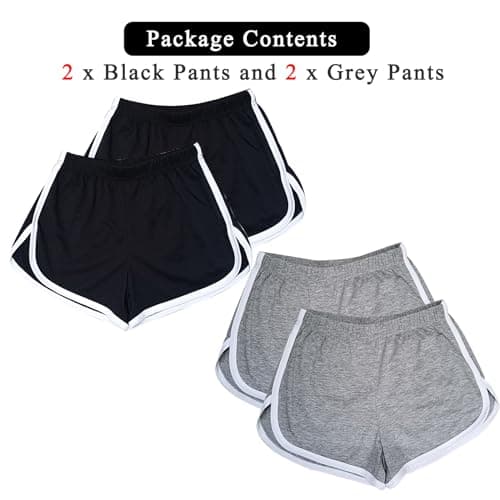 Cameway 4 Pack Women's Cotton Yoga Dance Short Pants Summer Athletic Cycling Hiking Sports Shorts