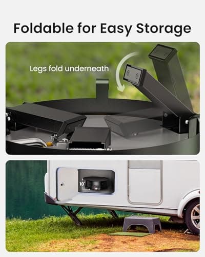 Ciays Large Propane Fire Pit 24 Inch, Gas Fire Pit with Grill Grate, Folding Legs, Hose Hooks, Propane Tank Holder, Cover & Carry Strap, CSA Certified Portable Outdoor Fire Pit for Camping, 58,000 BTU