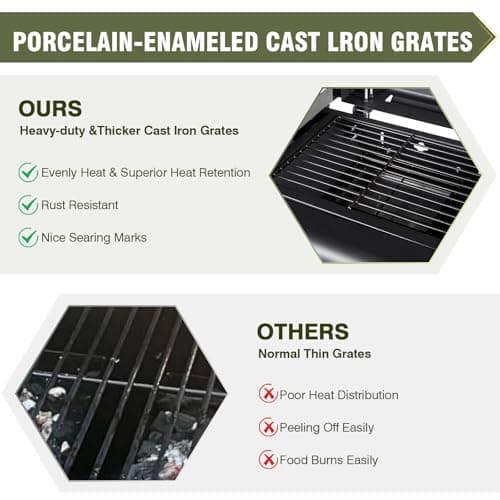 Bestfire Dual Fuel Propane Gas Charcoal Grill Combo Black Dual Lids, Flat Top Grill With 2 Side Shelves for BBQ, Outdoor and Backyard Cooking