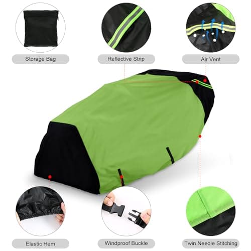 Riding Lawn Mower Cover with Bagger Attachment, Universal Fit Decks up to 62", 600D Oxford Cloth Riding Mower Cover with Windproof Buckle for Snow Rain Dust Hail Protection
