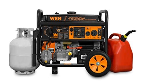 WEN 11,000-Watt 120V/240V Dual Fuel Portable Generator with Wheel Kit and Electric Start (DF1100T)