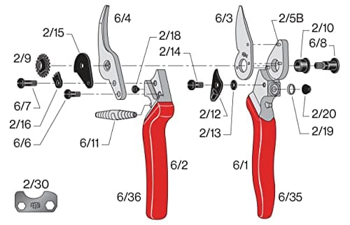 FELCO Pruning Shears (F 6) - High Performance Swiss Made One-Hand Garden Pruners - 100052385