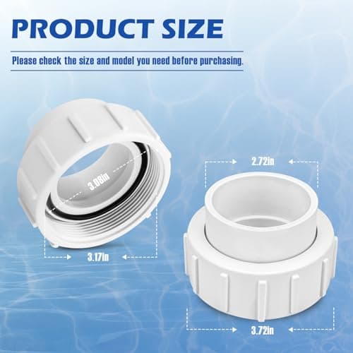 2" Half Union Adapter Replaces Pentair PKG188 Half Union Adapter, Fits Pentair Sta-Rite Heater and Salt Water Chlorinator Cell, Pool & Spa Replacement Parts, 2 Pack