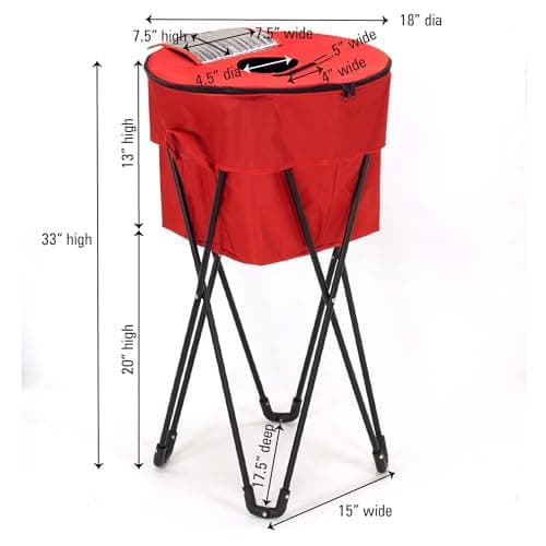 Household Essentials Thermal Standing Cooler with Travel Bag, Heavy-Duty Polyester,