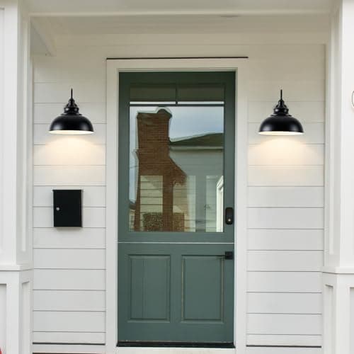 2 Pack Outdoor Wall Lights 14 inch Exterior Barn Wall Sconce Fixture Wall Mount Lantern Waterproof Black Wall Lamps Lumiere Outside Porch Lights House Garage Doorway Patio Front Door Entryway
