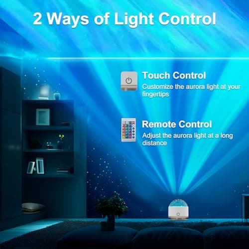 Northern Light Projector, Battery Operated Aurora Night Light Projector, 16 Colors Galaxy Lamp Ocean Wave Ceiling Projector Mood Ambient Lighting for Bedroom Party Kids Room Toddler Girl Gift