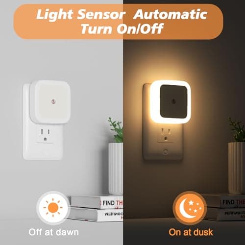 Sujeet Night Light, Night Lights Plug into Wall 8-Pack, Plug in Night Light, Dusk to Dawn Nightlight Led Night Lights for Bedroom, Bathroom, Hallway Warm White