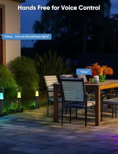 Pathway Lights Outdoor, RGBCW Low Voltage Landscape Lighting, Smart APP and Alexa Control, IP65 Waterproof, Color Changing Walkway Lights for Garden, Yard, Patio, Christmas, 4 Pack