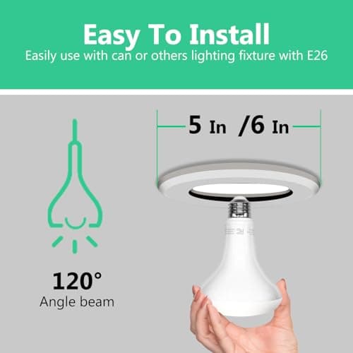 DAYBETTER BR30 LED Light Bulbs Indoor Flood Light, 5000K Daylight White LED Bulb 65W Equivalent, Dimmable, E26 Base, 800LM, Recessed Can Bulb for Living Room Bedroom Dining Room Bathroom, 12Pack
