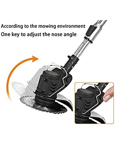Cordless Lawn Mower with Battery and Charger,21V Lawn Trimmer Grass Edger with Two 2.0Ah Li-Ion Battery Powered & 3 Cutting Blade Types, Compact Power Tool for Lawn Yard Work, Black
