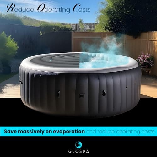 Inflatable Hot Tub Cover Round, One Size Fits All Energy Saving Heat Insulator & Protector, Insulated Thermal Hot Tub Replacement Cover Accessories
