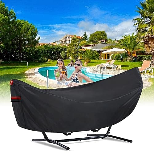 Waterproof Hammock Cover, Sun Rain UV Dust Snow Protection with Windproof Straps & Soft Cotton Lining for 55 inch Spreader Bars