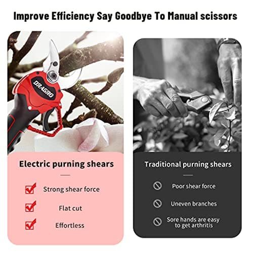 Electric Pruning Shears Professional Cordless Electric Pruning Battery Powered, Tree Branch Pruner with 2 PCS Rechargeable 2 Ah Lithium Battery - 30mm (1.2inch) Cutting Diameter