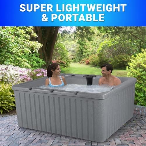 Aqualife Current 4-Adult Outdoor Hot Tub, Uses Standard Outlet, 14 Hydrotherapy Jets, Underwater Led Lighting, Cover Included