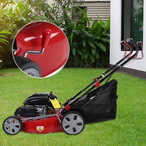 Self Propelled Gas Lawn Mower, 141cc Gas Engine Lawn Mower with 20 Inches Blade, Walk-Behind Lawn Mower, Cordless Lawn Mower Push Lawn Mower with 50L Grass Tank, Big Wheels, USA Fast Arrival