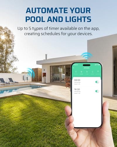 DEWENWILS Pool Pump Timer, Outdoor Smart WiFi Box, Heavy Duty 40A 240VAC 3HP Wireless Controller Timer for Pool, Water Heater, Compatible with Smart Phone, Alexa, Google Assistant, ETL Listed