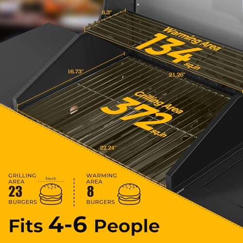 R.W.FLAME 3 Burners Propane Gas Grill with Side Burner, 34000 BTU BBQ Grills for Outdoor Cooking, Enamel-coated Wire Grate, Removable Grease Tray, Barbecue Grill for Camping, Backyard, Patio, Deck