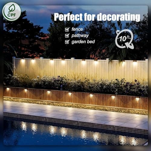 SOLPEX Solar Deck Lights Outdoor 16 Pack, Solar Step Lights Waterproof Led Solar lights for Outdoor Stairs, Step , Fence, Yard, Patio, and Pathway(Warm White)