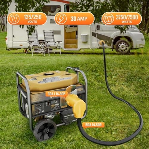 MECMO NEMA L14-30P to 14-50R RV Generator Adapter, 30 Amp to 50 Amp Twist Locking Generator 4 Prong Male Plug to 4 Prong RV Female, Heavy Duty for RV Trailer Camper Generator EV Tesla Level 2 Charging
